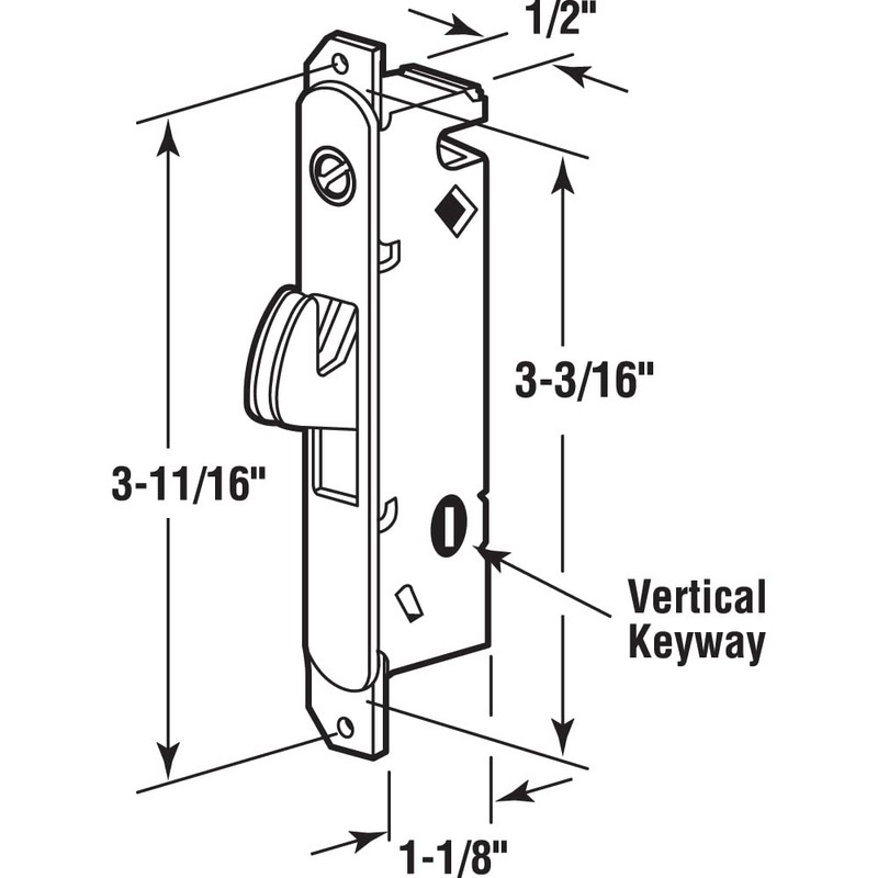 Prime-Line E 2013 Stainless Steel Mortise Lock for Patio Sliding
