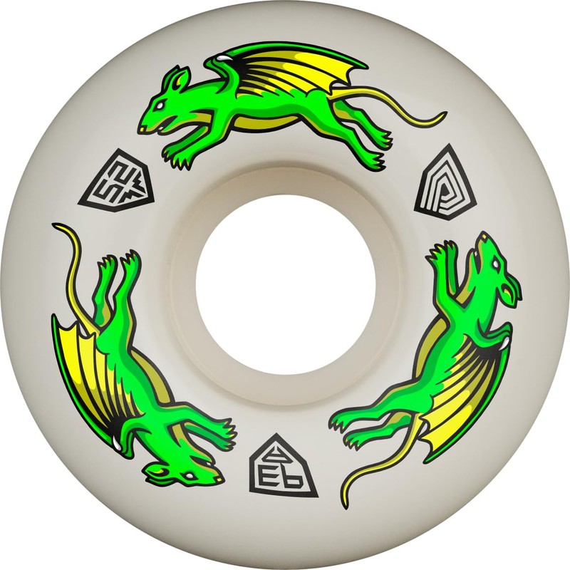 Powell Peralta Nano Rat Dragon Formula 93A Skateboard Wheel, White,