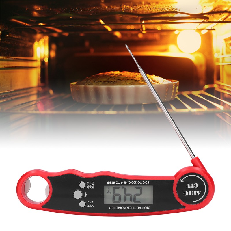 Food Thermometer Waterproof 304 Stainless Steel Folding Probe Fast Meat
