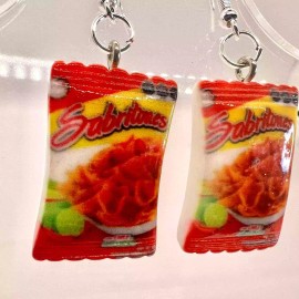 Handmade Sabritones Pork Rinds Earrings - Chicaron Earrings - Pig Skin Earrings - Food Ea