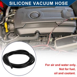 Hihaha Silicone Vacuum Tubing Hose Automotive Vacuum Line for Toyota High Temperature 6.6ft 5/8" 16mm ID 3.5mm Thickness 1 Pc Black
