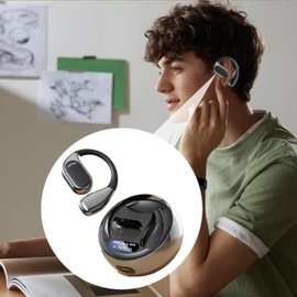 Noise Cancelling Wireless Earbuds,Waterproof Sports Earphones Noise Canceling | Earring Earphone Open Ear Earbuds Earpiece for Workout