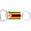 Zimbabwe Rectangle Bottle Opener Metal Keyring and Velvet Gift Bag