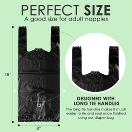 Windelbeutel für Erwachsene, stark, Einweg- und geruchlos, 15% dick, Windelentsorgungsbeutel, hygienische Entsorgungsbeutel, Inkontinenz-Windelbeutel, Inkontinenz-Windelbeutel, 100 Stück