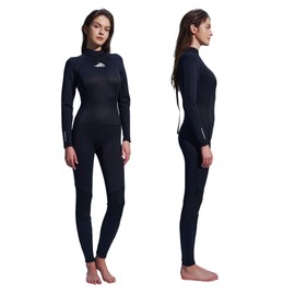 Divmystery Wetsuit Women 3/2mm (6 Sizes) - More Warmth - Back Zip Full Body Wet Suits in Cold Water Swimming Surfing Snorkeling Kayaking Diving