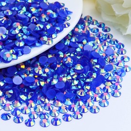 Briskbloom 3000PCS 2mm Resin Flatback Rhinestone, Dark Blue AB Color Flatback Jelly Resin Rhinestones for Mugs, Bottles, Tumblers, Craft Decoration, Loose Bling Glitter Diamond Stone