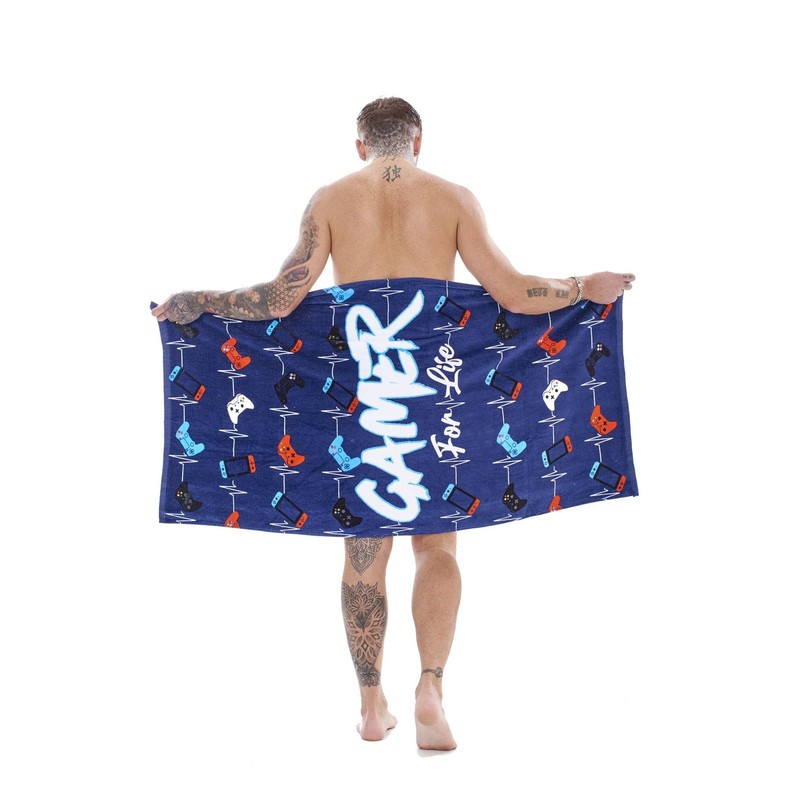 Gamer For Life Beach Towel - Gaming Controller Beats Design