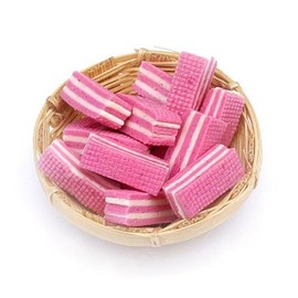 MyTinyWorld 12 Dolls House Miniature Pink Wafers In A Small Basket