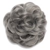 S-noilite [1Pcs] Grey Messy Bun Scrunchy Wavy Curly Scrunchie Bun