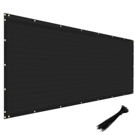 Windscreen4less 4' x 50' Privacy Fence Screen Heavy Duty Windscreen Fencing Cover Windblock Mesh Fabric Shade Cloth with Brass Grommtes for Garden Yard Pool Deck Carport Construction, Black