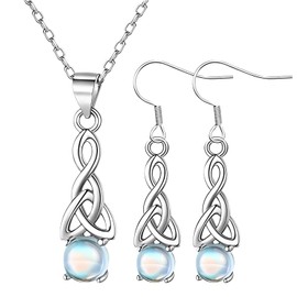 1 pair of moonstone earrings, silver hanging, 1 piece moonstone chain earrings, moonstone, earrings, silver pendant, chain silver radiates dazzling light, it is for women, Stainless Steel