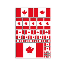 A4 Sticker Sheet Canada Flags Vinyl Stickers - Canadian America Country World National Flag Vacation Travel Holiday Car Aesthetic #80079