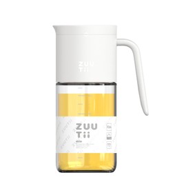 Zuutii Olive Oil Dispenser Bottle 18.6oz – Auto Flip Glass Vinegar Bottle with No-Drip Spout for Kitchen Cooking, Oil and Sauce Dispenser, Light Cream