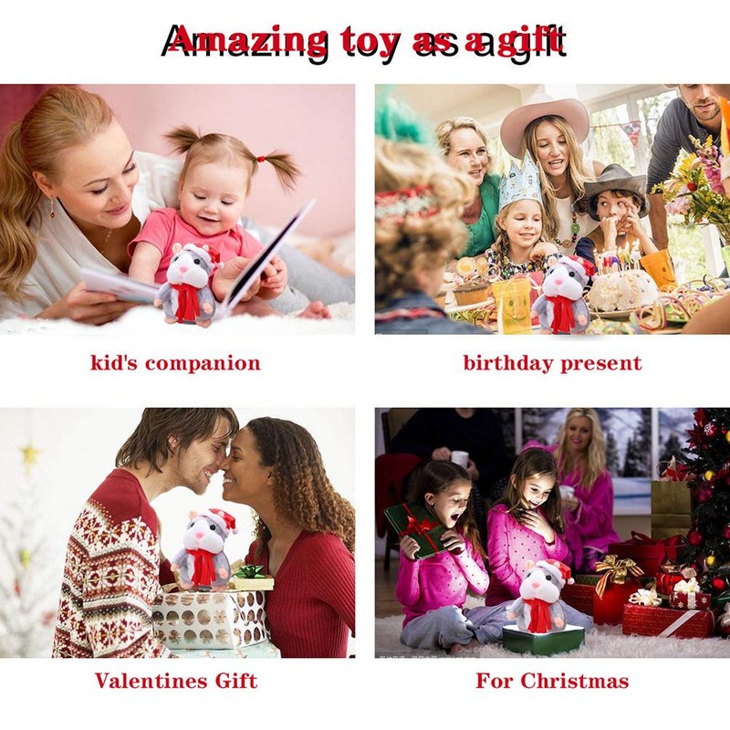 Christmas Talking Walking Voice Changing Electric Hamster Electronic Pet Plush