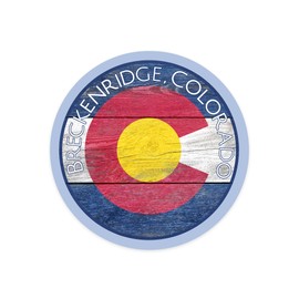 Die Cut Sticker Breckenridge, Colorado, Rustic State Flag, Contour Vinyl Sticker 1 to 3 inches (Waterproof Decal for Cars, Water Bottles, Laptops, Coolers), Small