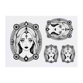4 x 'Gothic Motif' Temporary Tattoos - Water Resistant, Skin-Safe, Non-Toxic Transfers, Mixed Sizes (TO00078272)