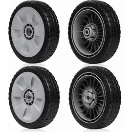 4 Pack Lawn Mower Drive Wheels Kit - 2 Rear Wheels 42710-VE2-M02ZE & 2 Front Wheels 44710-VL0-L02ZB - Direct Replacement for Honda HRR216 HRS216 HRT216 HRB215 HRB216 HRM215 HRZ216 Walk-Behind Mowers