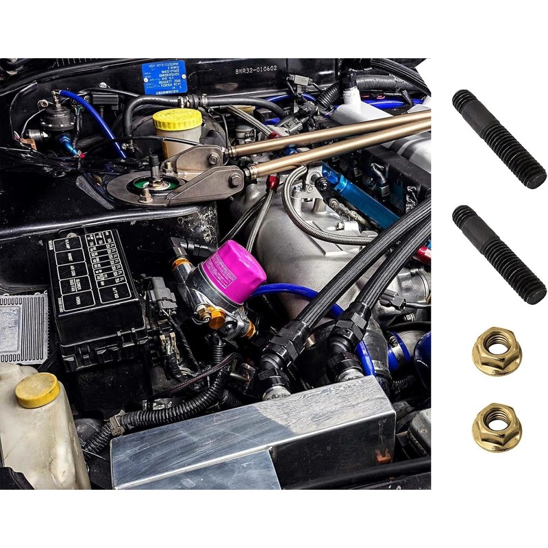 16 Sets M8x45mm Exhaust Manifold Stud Bolt Kit Compatible with