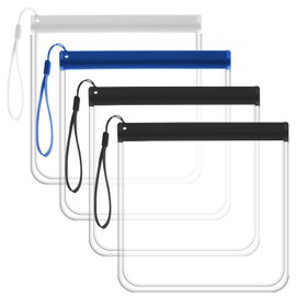 Yuomeaz 4 Pack TSA-Approved Toiletry Bag With Zipper, Plastic Clear Toiletry Bags for Traveling, Airport Airline Quart Size Travel Bags Waterproof Make up Bag for Women Storage