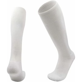 COSHAL® Kids Football socks Children Rugby Hockey Sports Knee High Socks Juniors Knee High Football Socks Outdoor Game Soccer Socks, Boys Rugby Hockey Football Running Socks White Size (12-3)