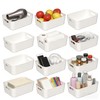 Afromy Plastic Storage Bins, 12-Pack Organizer Baskets, White
