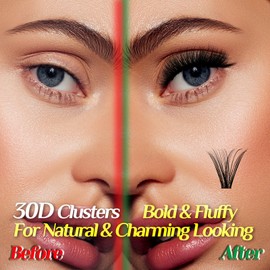 Lash Clusters 150PCS Individual Lashes, D Curl Lash Extension Clusters Lashes Wispy Natural Look, DIY Eyelash Clusters Look Like Eyelash Extensions DIY at Home by STHANA- 30D, 9-16mm Mixed