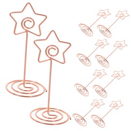 Operitacx 10pcs Rose Gold Shape Table Number Holders Place Card Clips for Weddings Parties and Office Use Stylish Photo Menu Stands for Tabletop Display