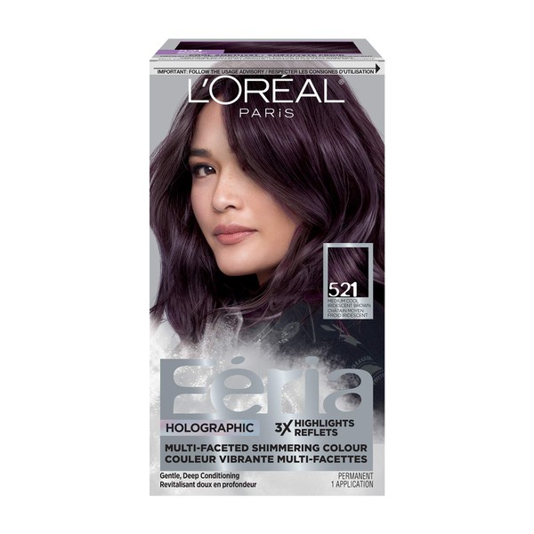L'Oreal Paris Feria Multi-Faceted Shimmering Permanent Hair Color, Cool Amethyst, Pack of 1, Hair Dye