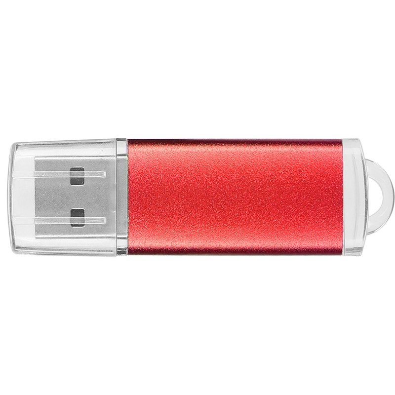USB Flash Drive Transparent Cover Red Portable Storage Memory Stick