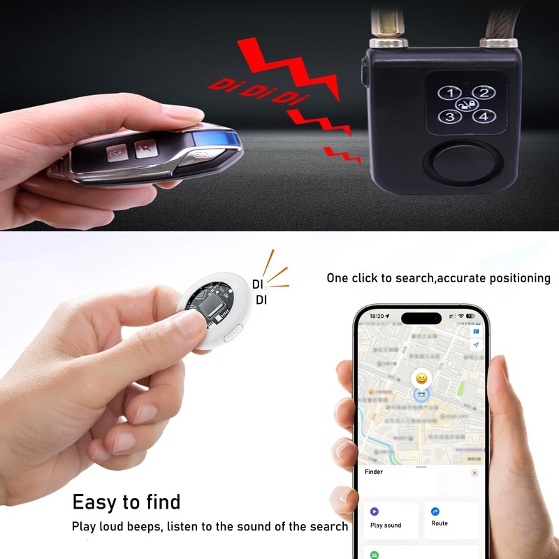 Mengshen Waterproof Bike Alarm Lock with GPS Tracker‌ 110dB Loud