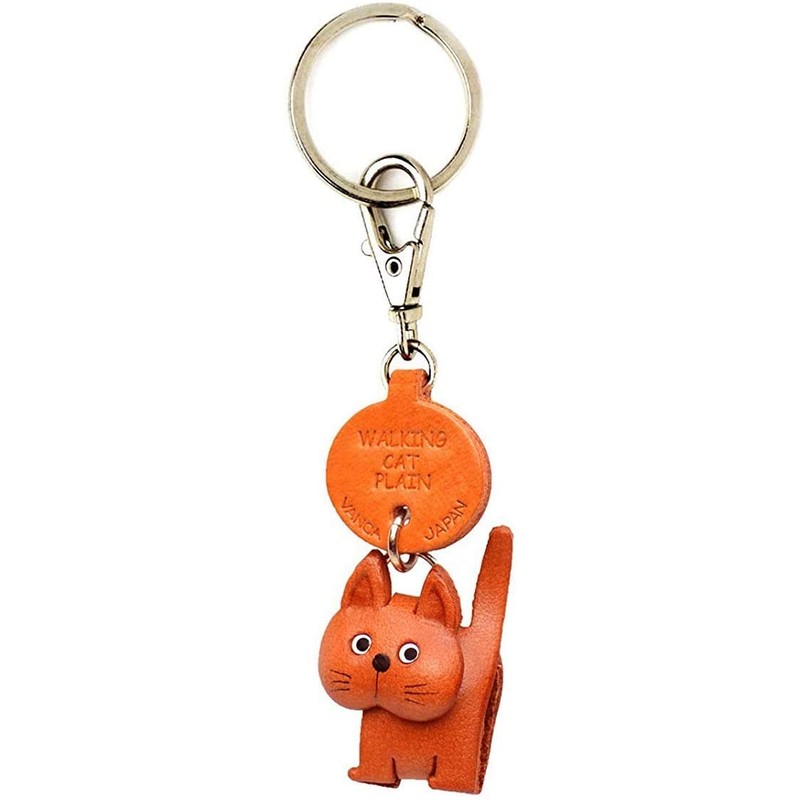 Bankakraft Leather Story Cat Keychain (Made in Japan)