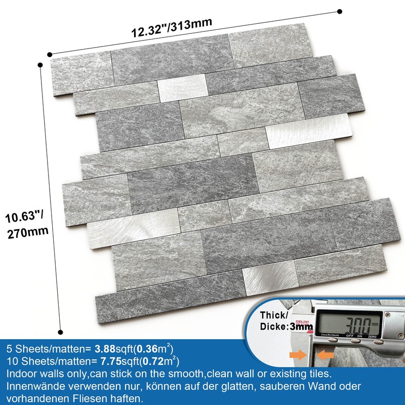 MOFIT Backsplash Tile for Kitchen Peel and Stick Stone Matte