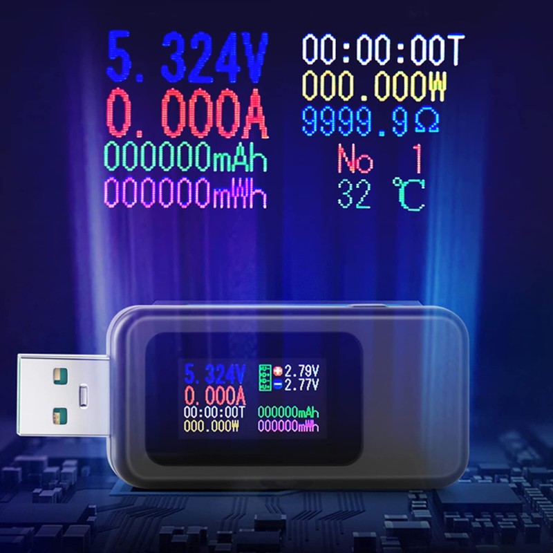 YOJOCK Current and Voltage Checker, USB Current and Voltage Tester,