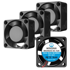 WINSINN 40mm Fan 24V, 3D Printer Micro 24 Volt Fan 4020 Double Ball Bearing, Brushless Cooling 40mm x 20mm 2PIN (Pack of 4)