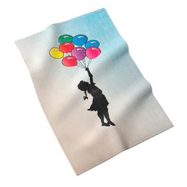 MuseARTa KT-BL-GF Cotton Tea Towel with the Painting Girl Floating Away by the Artist Banksy Graffiti 40 x 60 cm