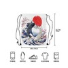 jejeloiu Koi Fish Drawstring Backpack 13"x15.7" Japanese Wave Sports Gym