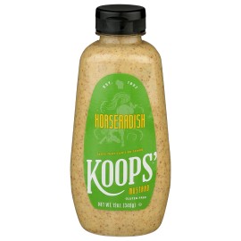 KOOPS' Horseradish Mustard Sauce 12oz Bold Flavor Condiment Squeeze Bottle Gluten Free