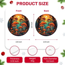 365RUSTIC 2 Side Printed Ceramic Magic Mushrooms Christmas Ornaments 2024, Mushroom Christmas Tree Ornaments, Colorful Keepsake Ornaments, Hippie Christmas Tree Decorations, Mushroom Keepsake Gifts