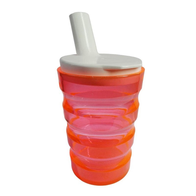 FabaCare Drinking Cup with Two Lids, Grooved Cup, Sippy Cup,