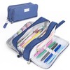 Four Candies Pencil Case 3 Compartment, Large Pencil Case with