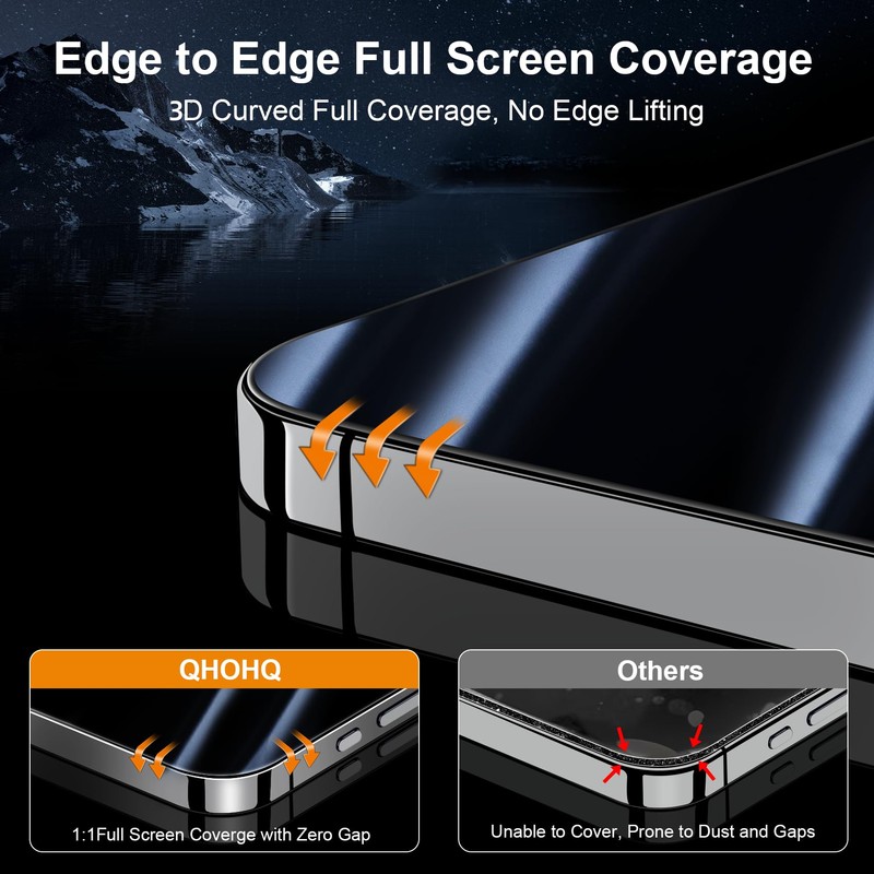QHOHQ QHOHQ for iPhone 16 Plus Privacy Screen Protector +