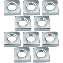 AERZETIX - C49559 - Set of 10 Square Nuts M8 Flat Low Profile 13.0 x 4.0 mm Thread Metric Female Internal Thread - Made of Carbon Steel - DIN 562