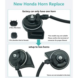 NEOGET Honda Horn 1 to 2 Connector Converter Wiring Harness, Compatible with Honda Civic/CRV After 2017, Splitter Adapter for Dual Tones Horn Upgrade Type-Y (Honda 2017-)
