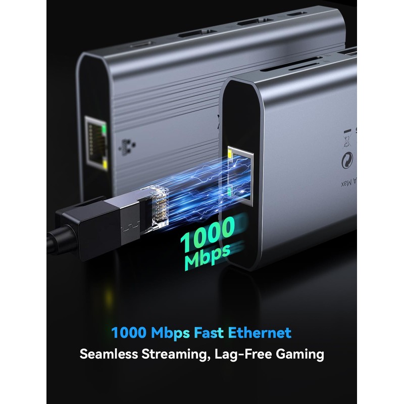 XAOSUN USB C Docking Station Dual Monitor, 10Gbps USB C