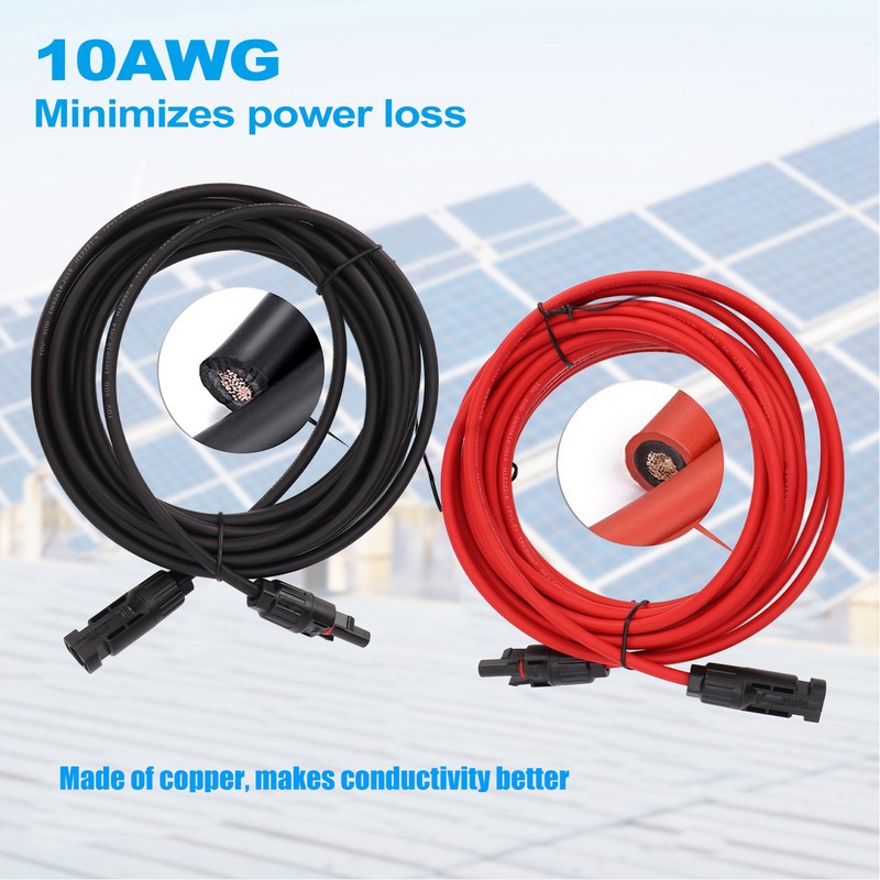 1 Pair 12AWG Solar Panel Wire with Connector Solar Adapter