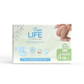 Freelife by Bebe Cash - Sensitive Care Baby Nappy (7-14 kilos) - Maxi 4 (1 Pack of 48)