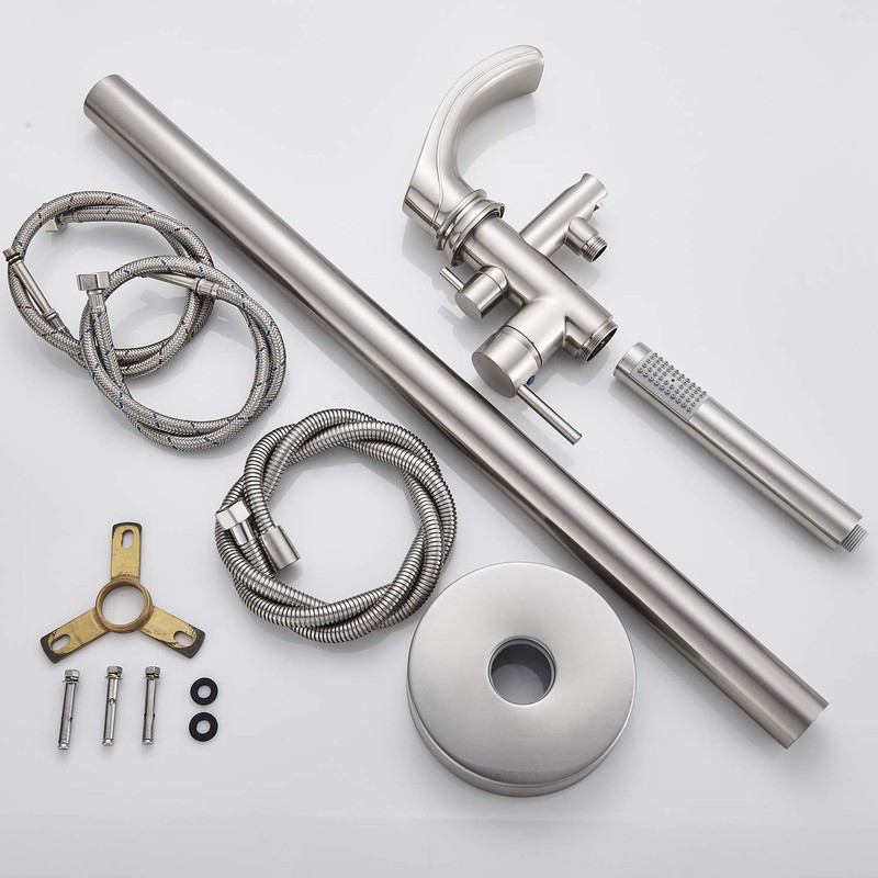 Senlesen Bathroom Single Handle Freestanding Bathtub Faucet Floor Mounted Waterfall