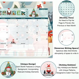AECCN Wall Calendar 2024-2025 from Jul. 2024 to Dec. 2025, 18 Months Calendar with Schedules and Holidays, 16.5" X 11.8" Large Tear-Off with Thick Paper, Desk Calendar for Home and Office Planning