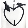 Spring life Cast Iron Heart Shape Wild Bird Hanging Fruit