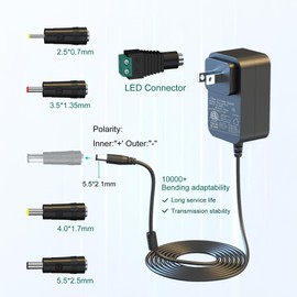 HY1C dc 15v Charger Power Adapter Compatible DC15V 0.1A 0.5A 1.0A 1.5A 1.7A 2.0A Power 30W (Max),for 15V LED Lights,DJ Controllers,Drills,Fish Tank Lights,Massage Guns,Lawn Mower Power Cords
